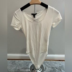 NWT! Forever 21 Scoop Neck Cream Bodysuit